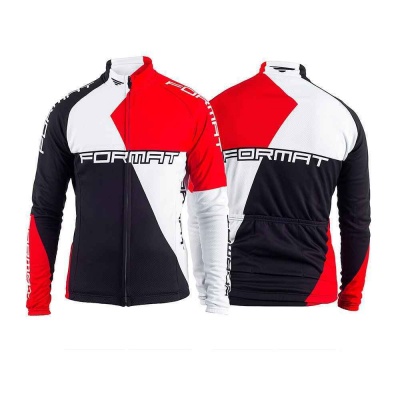 Джерси FORMAT длинный рукав, черный- красный- белый, S, RJRSFMTS0002 Format  фото, kupilegko.ru